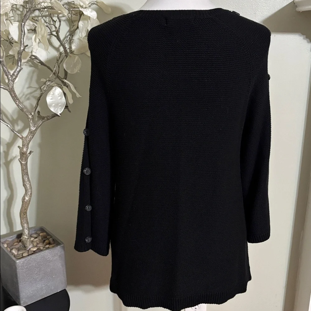 Liz Claiborne Black Sweater with Button Detail - Picture 5 of 5